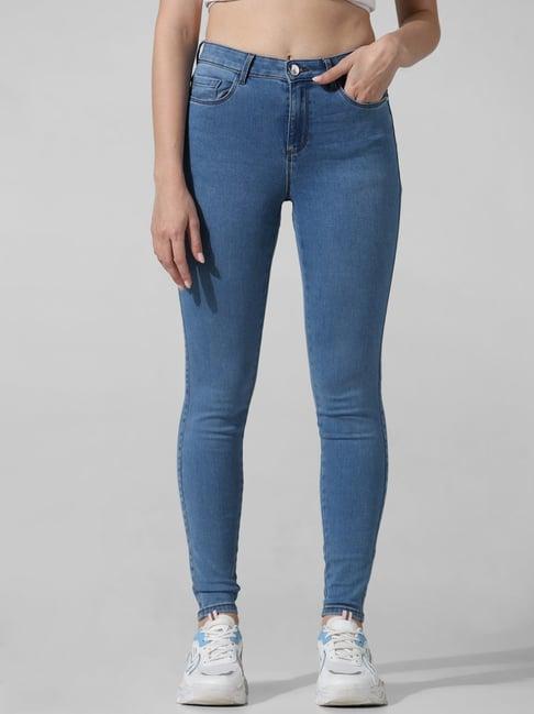 only light blue skinny fit high rise jeans