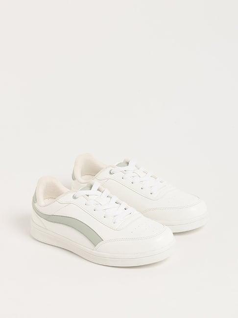 luna blu by westside white lace-up sneakers