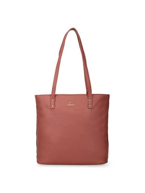 lavie pink synthetic solid tote handbag