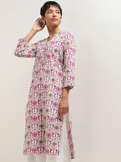 utsa by westside purple ikkat printed kurta