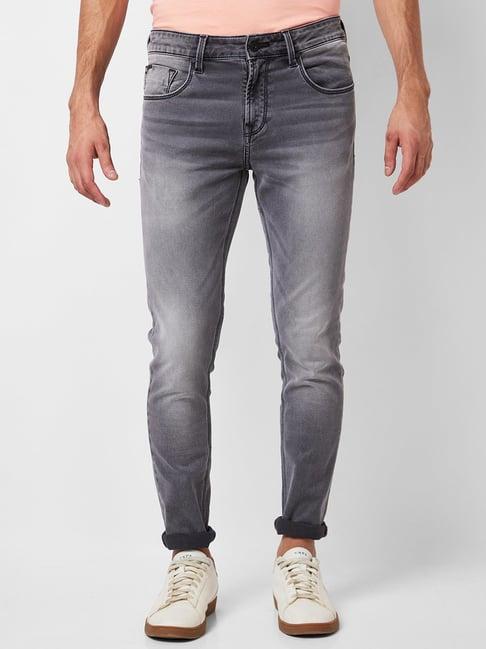 spykar grey super slim fit jeans