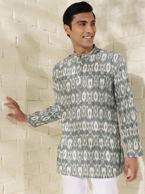 fabindia sage cotton regular fit printed short kurta