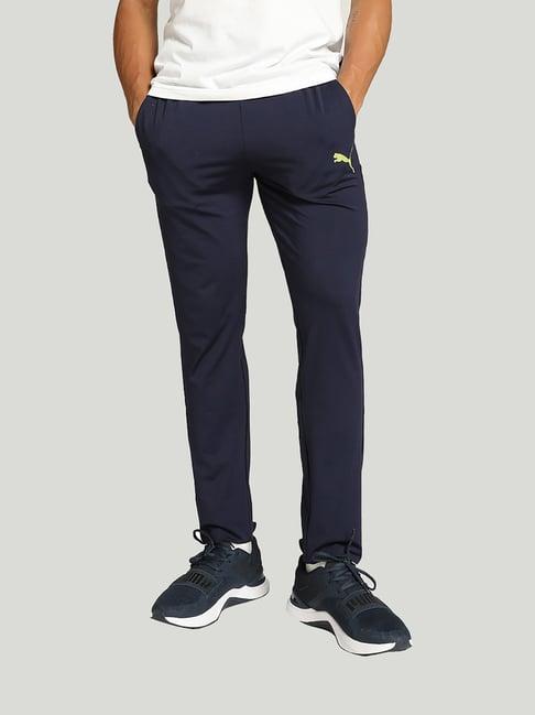 puma navy slim fit logo print trackpants