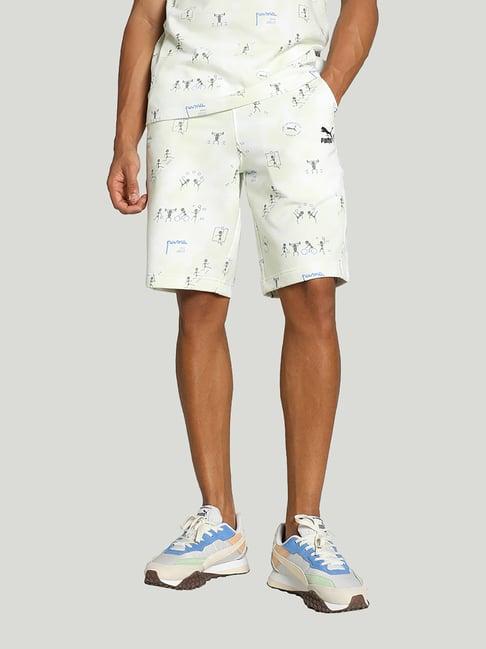 puma nrp india classics white regular fit printed shorts