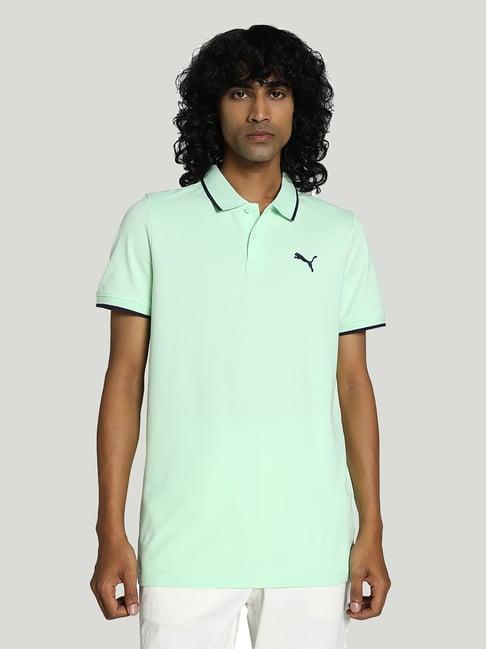 puma mint green slim fit cotton polo t-shirt