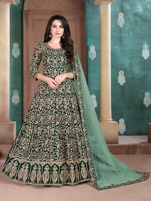 odette green embroidered unstitched dress material