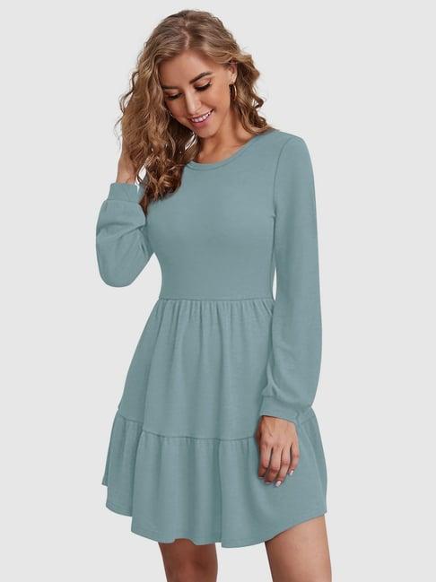 odette blue skater dress