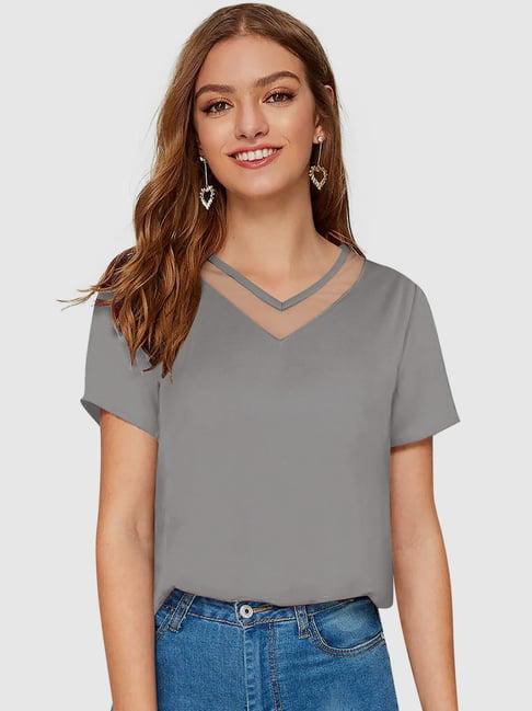 odette grey regular fit top