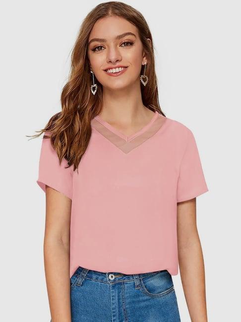 odette baby pink regular fit top