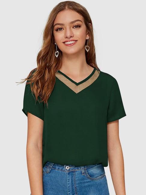 odette green regular fit top