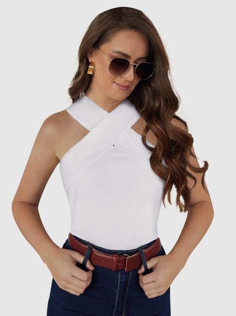 odette white regular fit top