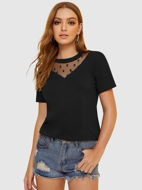 odette black printed top