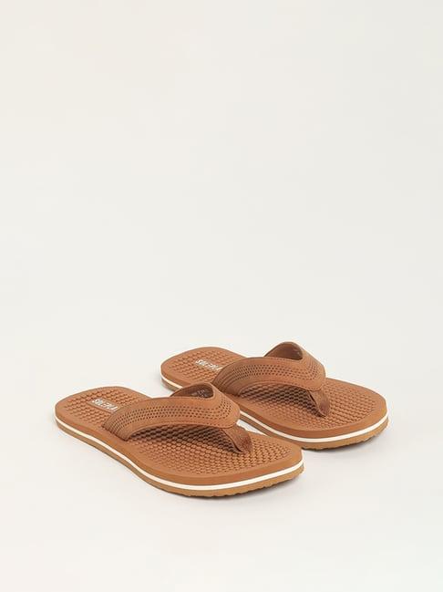 soleplay by westside tan textured footbed flip-flop