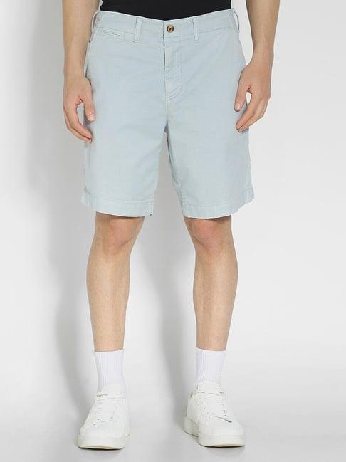 american eagle blue cotton regular fit shorts