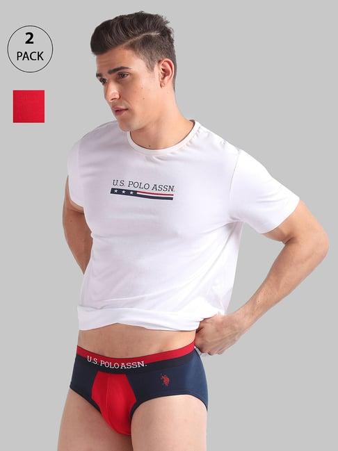 u.s. polo assn. red & navy briefs - pack of 2