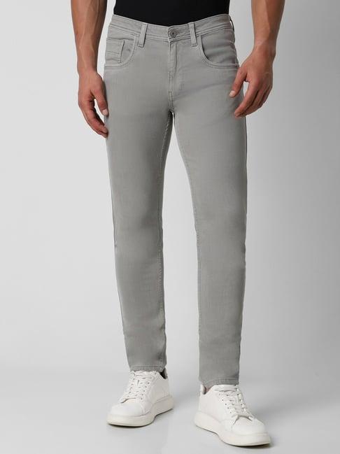 van heusen grey cotton skinny fit jeans