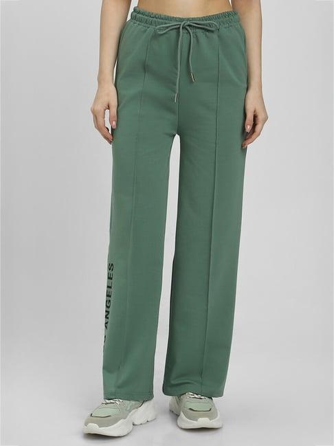 forever 21 green graphic print mid rise pants