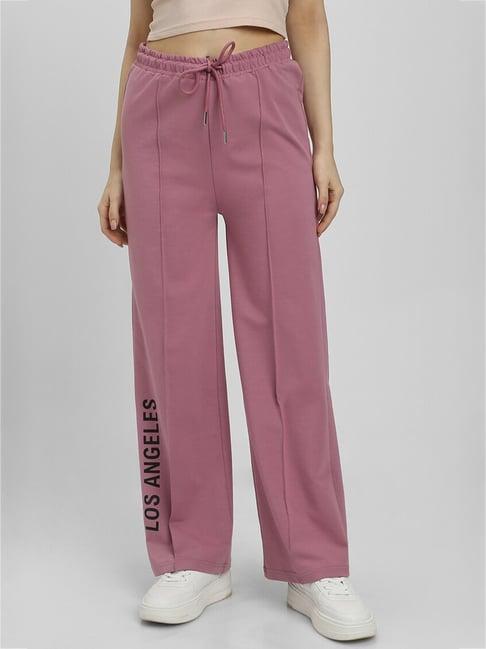 forever 21 pink graphic print mid rise pants