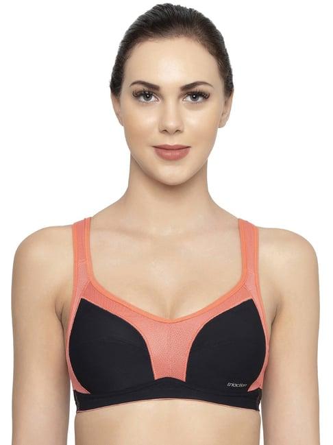 triumph black & peach padded sports bra