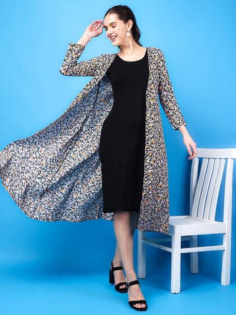 cation multicolored cotton printed long cape