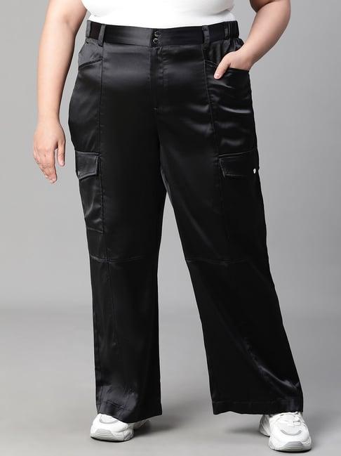 oxolloxo black relaxed fit mid rise pants