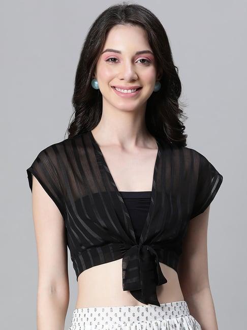 oxolloxo black regular fit crop top