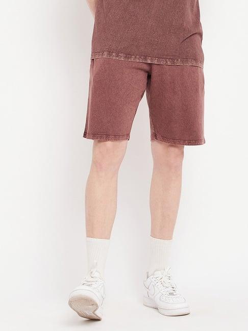 edrio rust cotton relaxed fit shorts