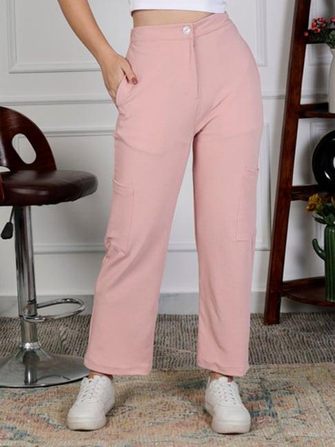 neudis pink regular fit mid rise trousers