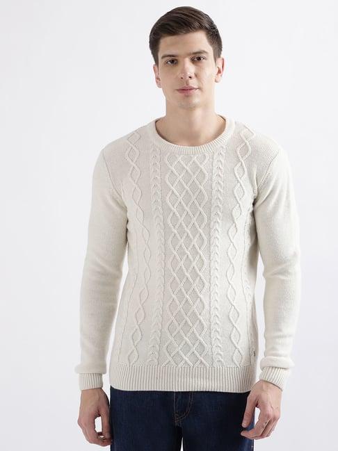 iconic men solid regular fit wool sweaters