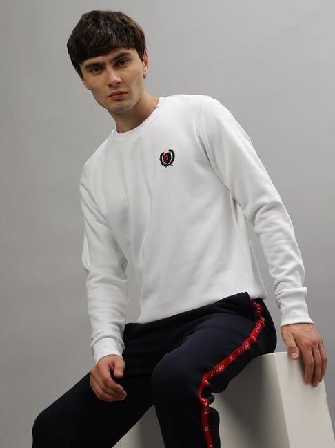 iconic men solid regular fit poly cotton sweatshirts