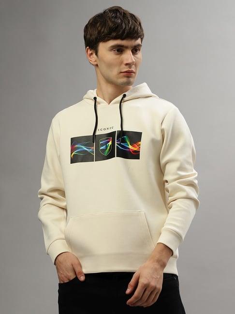 iconic men graphic print regular fit polyester sweatshirts