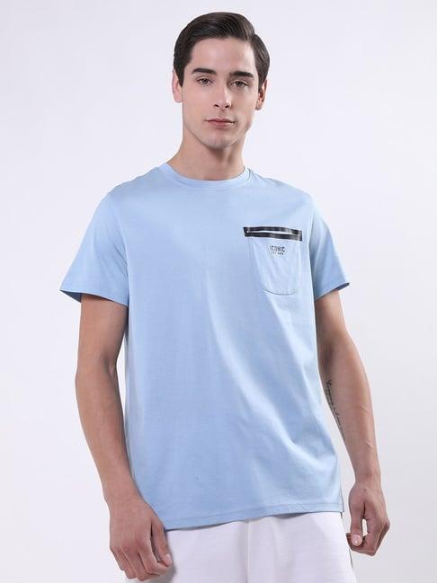 iconic men solid regular fit cotton t-shirt