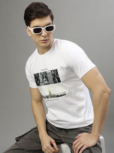 iconic men graphic print regular fit cotton t-shirt