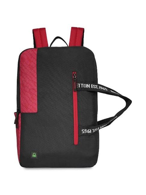 united colors of benetton paullo black polyester solid laptop backpack - 15 ltrs