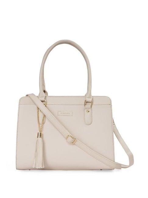 sugarush amina beige pu solid handbag