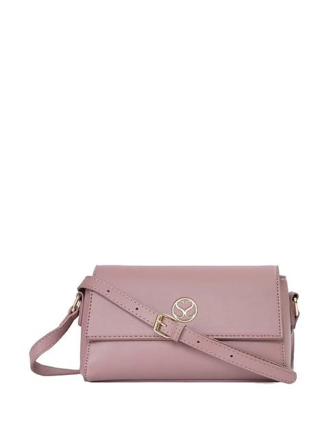 sugarush kelly pink pu solid sling handbag