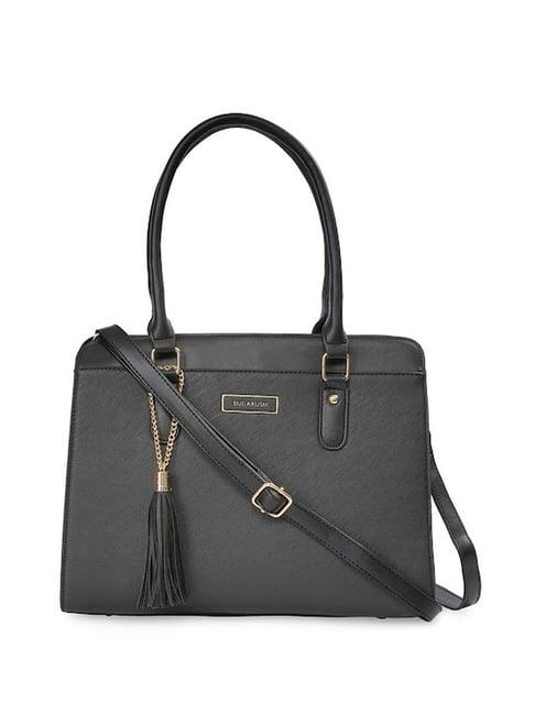 sugarush amina black pu solid handbag