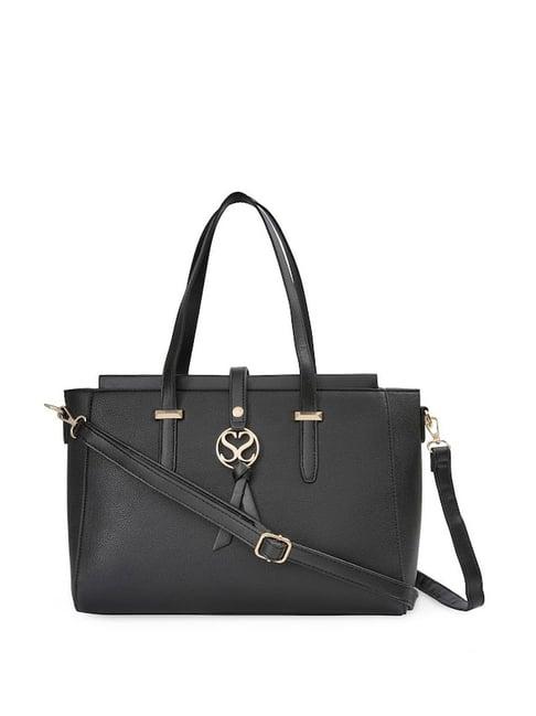 sugarush carly black pu solid shoulder handbag