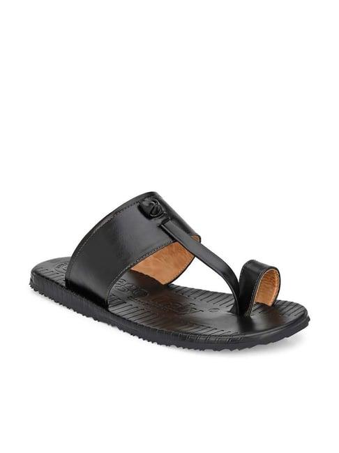 eego italy men's black toe ring sandals