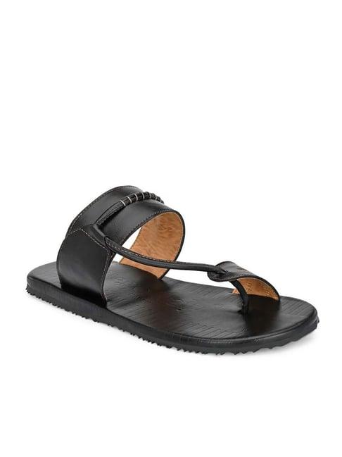 eego italy men's black toe ring sandals