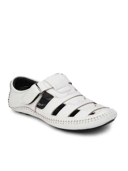 eego italy men's white fisherman sandals