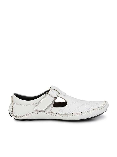 eego italy men's white fisherman sandals