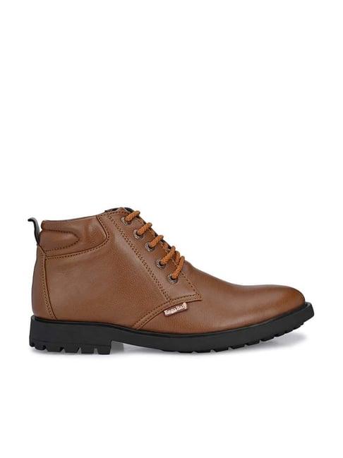 eego italy men's tan derby boots