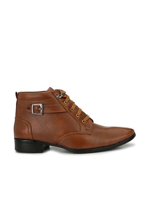 eego italy men's tan derby boots