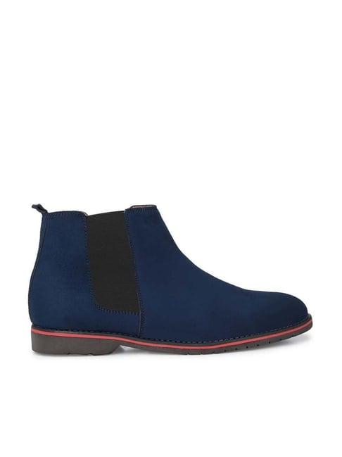 eego italy men's blue chelsea boots