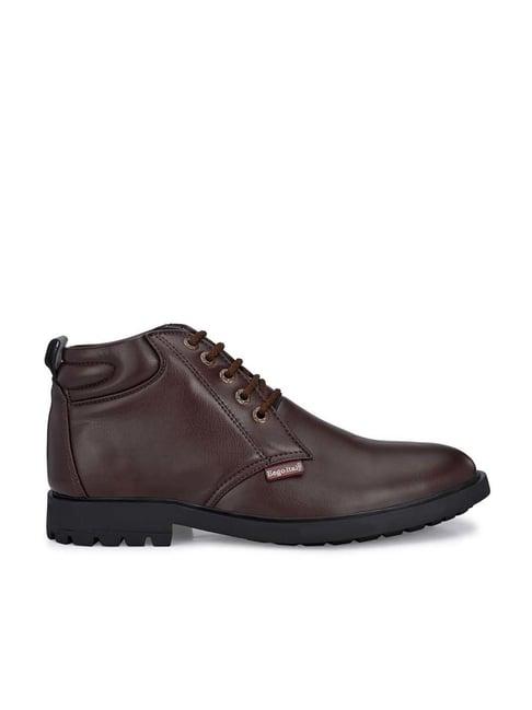 eego italy men's brown derby boots