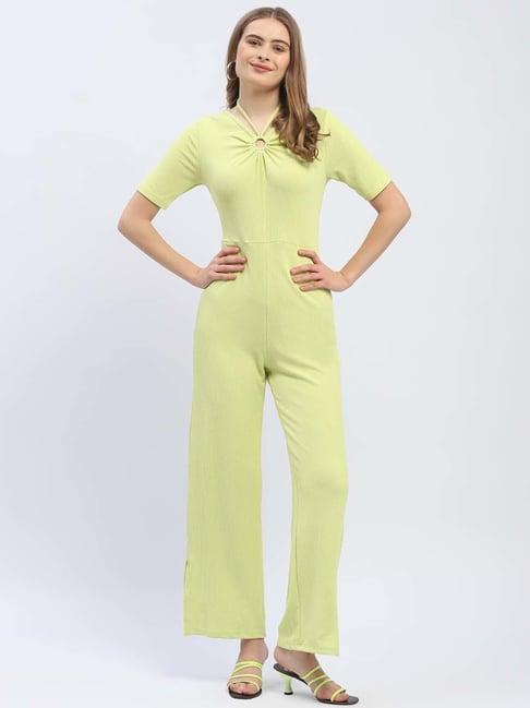 madame green halter neck jumpsuit