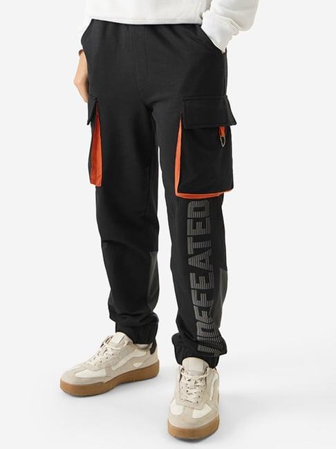 the souled store originals: black regular fit oversized joggers