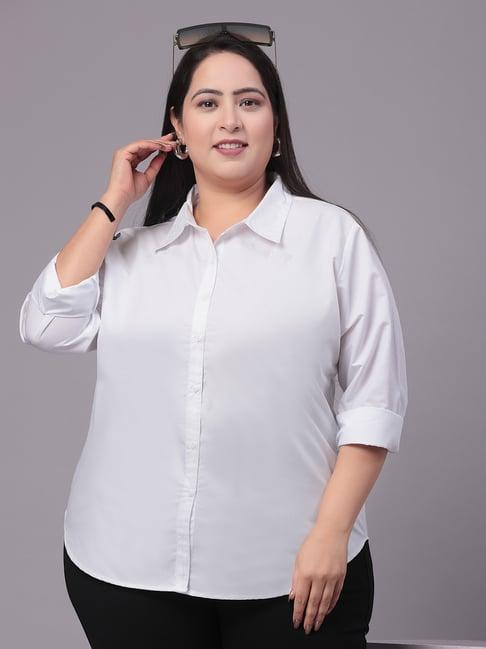 style quotient white regular fit shirt