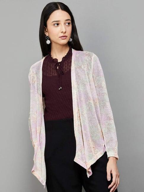 code by lifestyle pink cotton printed shrug